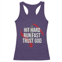 Hit Hard Run Fast Trust God Christian Baseball Racerback Tank Top