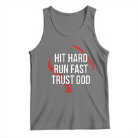 Hit Hard Run Fast Trust God Christian Baseball Tank Top