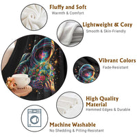 Astronaut Earth Flowers Spaceman Planet Galaxy Universe Throw Blanket