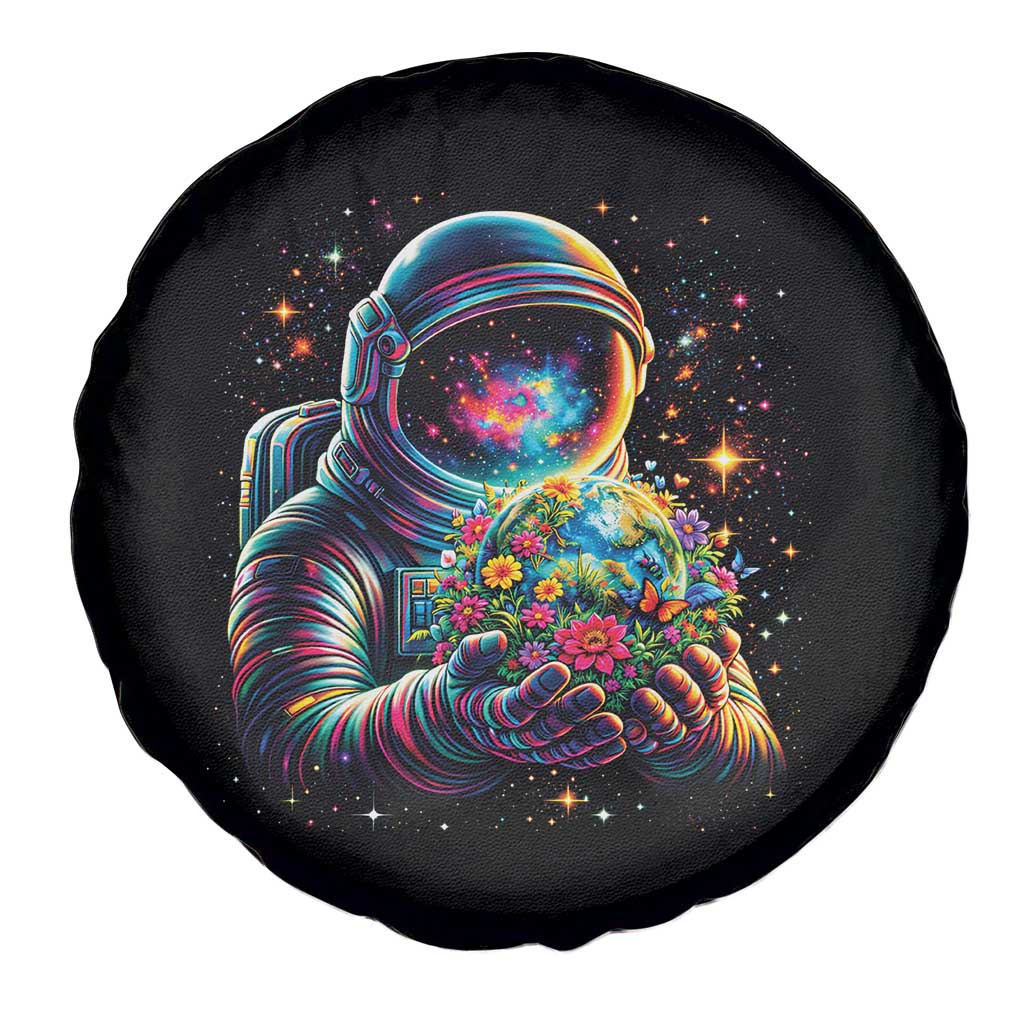Astronaut Earth Flowers Spaceman Planet Galaxy Universe Spare Tire Cover