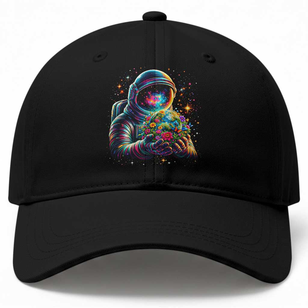 Astronaut Earth Flowers Spaceman Planet Galaxy Universe Baseball Cap
