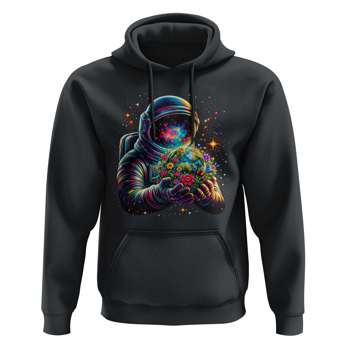 Astronaut Earth Flowers Spaceman Planet Galaxy Universe Hoodie