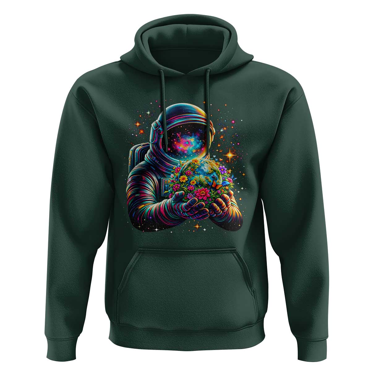 Astronaut Earth Flowers Spaceman Planet Galaxy Universe Hoodie