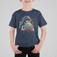 Astronaut Earth Flowers Spaceman Planet Galaxy Universe T Shirt For Kid