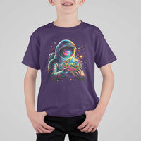 Astronaut Earth Flowers Spaceman Planet Galaxy Universe T Shirt For Kid
