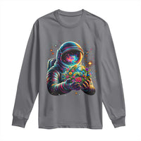 Astronaut Earth Flowers Spaceman Planet Galaxy Universe Long Sleeve Shirt