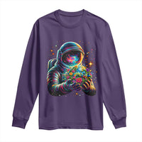 Astronaut Earth Flowers Spaceman Planet Galaxy Universe Long Sleeve Shirt