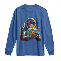 Astronaut Earth Flowers Spaceman Planet Galaxy Universe Long Sleeve Shirt