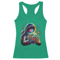 Astronaut Earth Flowers Spaceman Planet Galaxy Universe Racerback Tank Top