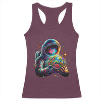 Astronaut Earth Flowers Spaceman Planet Galaxy Universe Racerback Tank Top