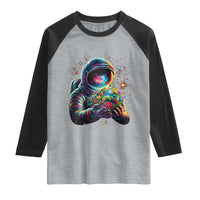 Astronaut Earth Flowers Spaceman Planet Galaxy Universe Raglan Shirt