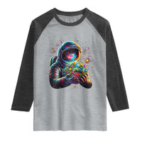 Astronaut Earth Flowers Spaceman Planet Galaxy Universe Raglan Shirt