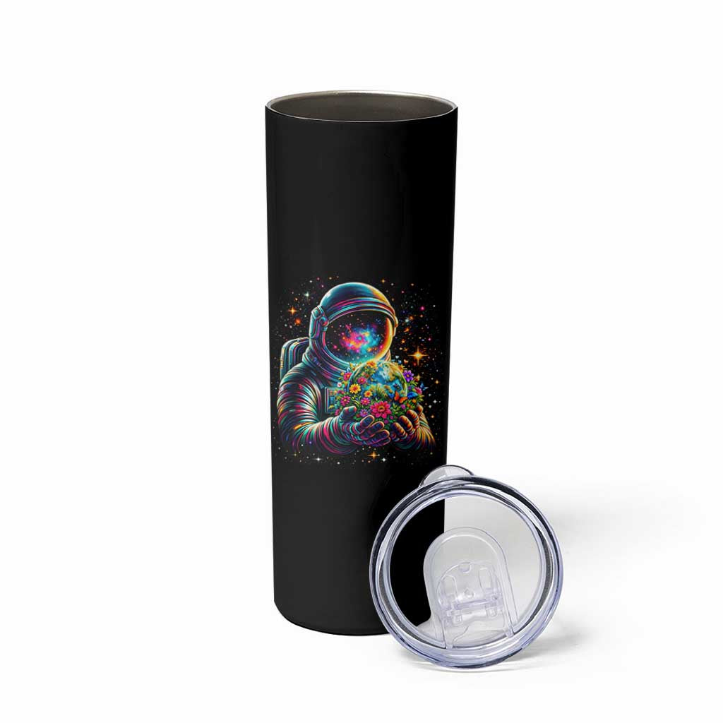 Astronaut Earth Flowers Spaceman Planet Galaxy Universe Skinny Tumbler
