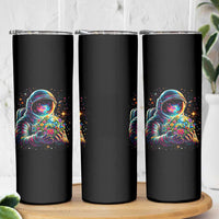 Astronaut Earth Flowers Spaceman Planet Galaxy Universe Skinny Tumbler