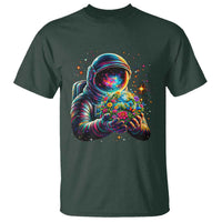 Astronaut Earth Flowers Spaceman Planet Galaxy Universe T Shirt