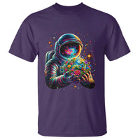 Astronaut Earth Flowers Spaceman Planet Galaxy Universe T Shirt