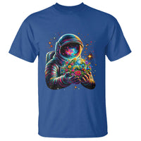 Astronaut Earth Flowers Spaceman Planet Galaxy Universe T Shirt