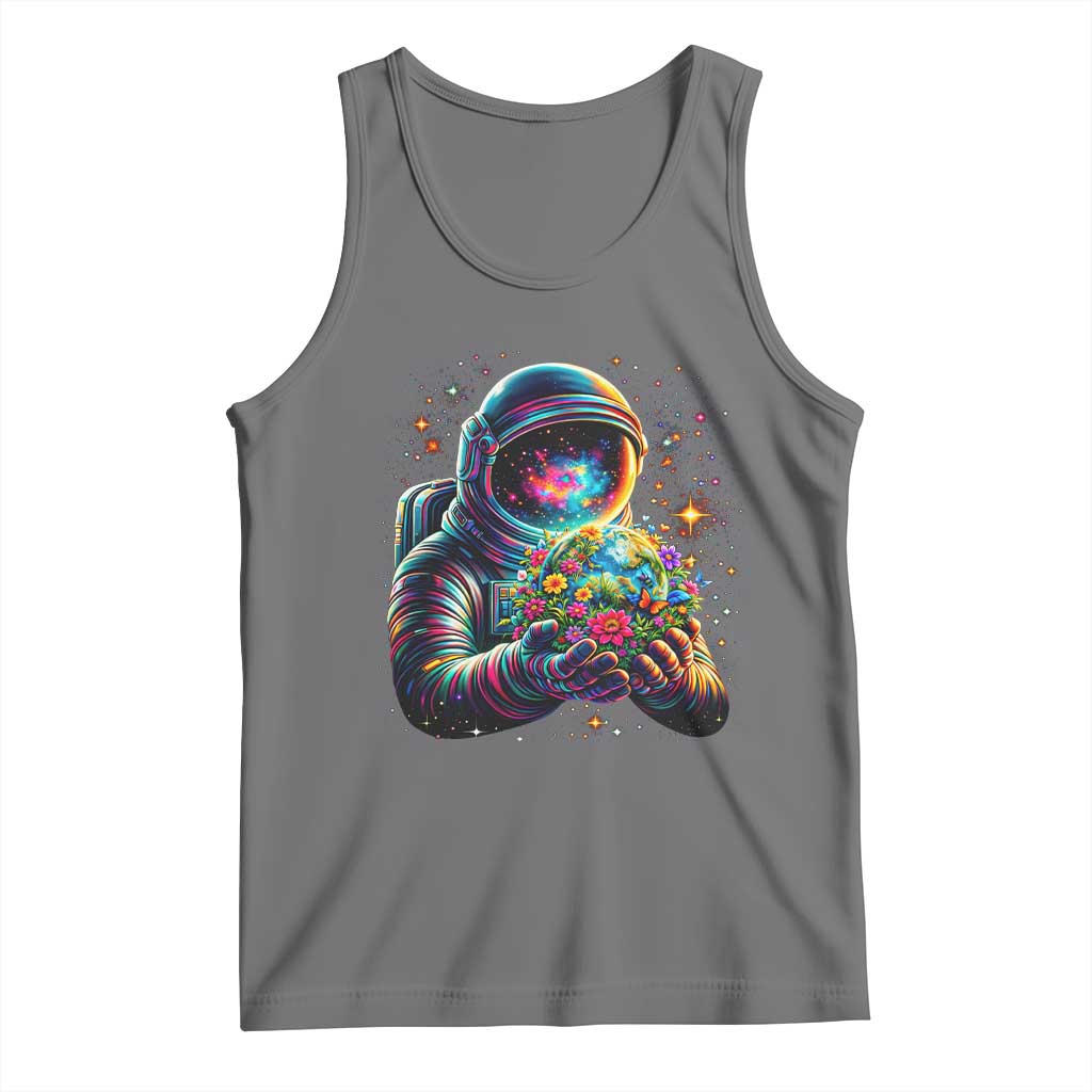 Astronaut Earth Flowers Spaceman Planet Galaxy Universe Tank Top