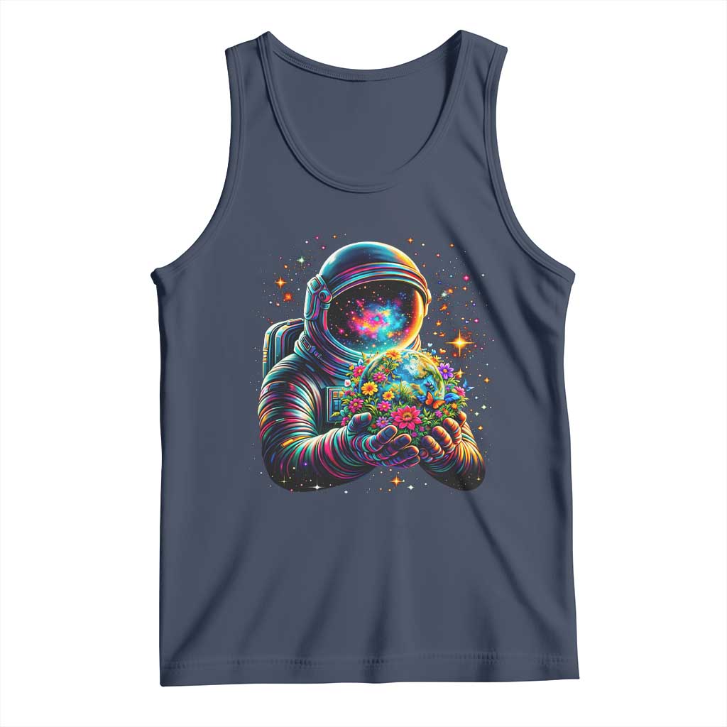 Astronaut Earth Flowers Spaceman Planet Galaxy Universe Tank Top