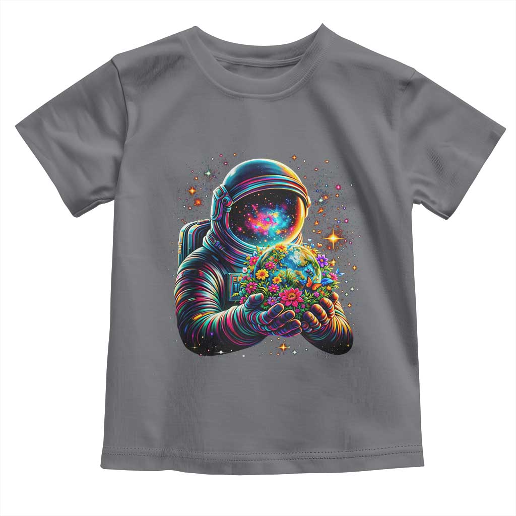 Astronaut Earth Flowers Spaceman Planet Galaxy Universe Toddler T Shirt