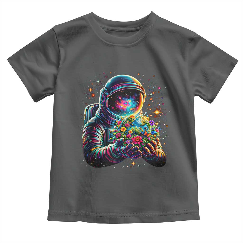 Astronaut Earth Flowers Spaceman Planet Galaxy Universe Toddler T Shirt