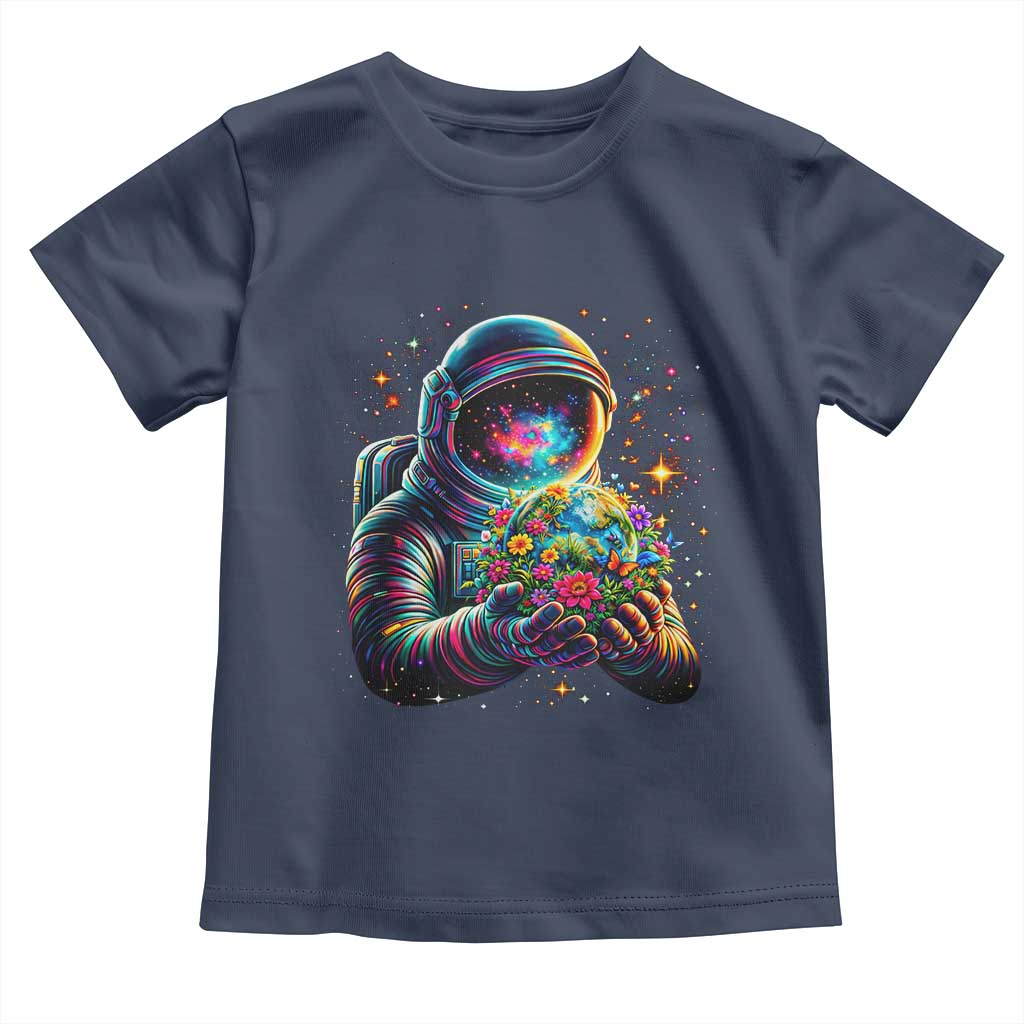 Astronaut Earth Flowers Spaceman Planet Galaxy Universe Toddler T Shirt
