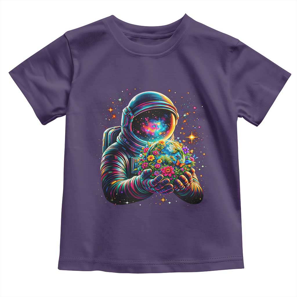 Astronaut Earth Flowers Spaceman Planet Galaxy Universe Toddler T Shirt