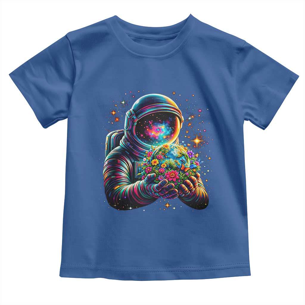 Astronaut Earth Flowers Spaceman Planet Galaxy Universe Toddler T Shirt