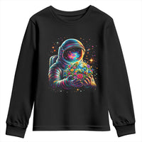 Astronaut Earth Flowers Spaceman Planet Galaxy Universe Youth Sweatshirt