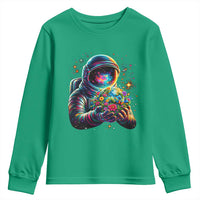 Astronaut Earth Flowers Spaceman Planet Galaxy Universe Youth Sweatshirt
