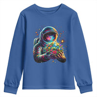 Astronaut Earth Flowers Spaceman Planet Galaxy Universe Youth Sweatshirt