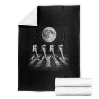 Astronauts Walking In Space Galaxy Moon Planet Throw Blanket