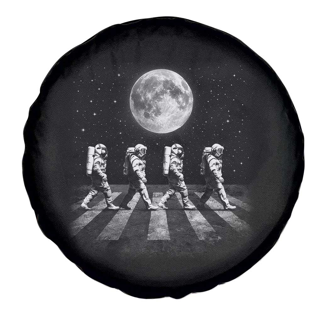 Astronauts Walking In Space Galaxy Moon Planet Spare Tire Cover