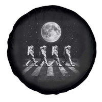 Astronauts Walking In Space Galaxy Moon Planet Spare Tire Cover