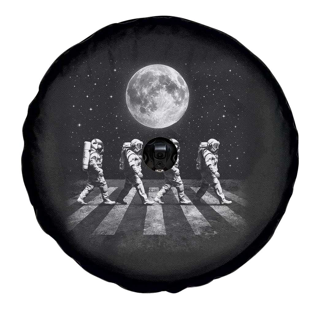 Astronauts Walking In Space Galaxy Moon Planet Spare Tire Cover
