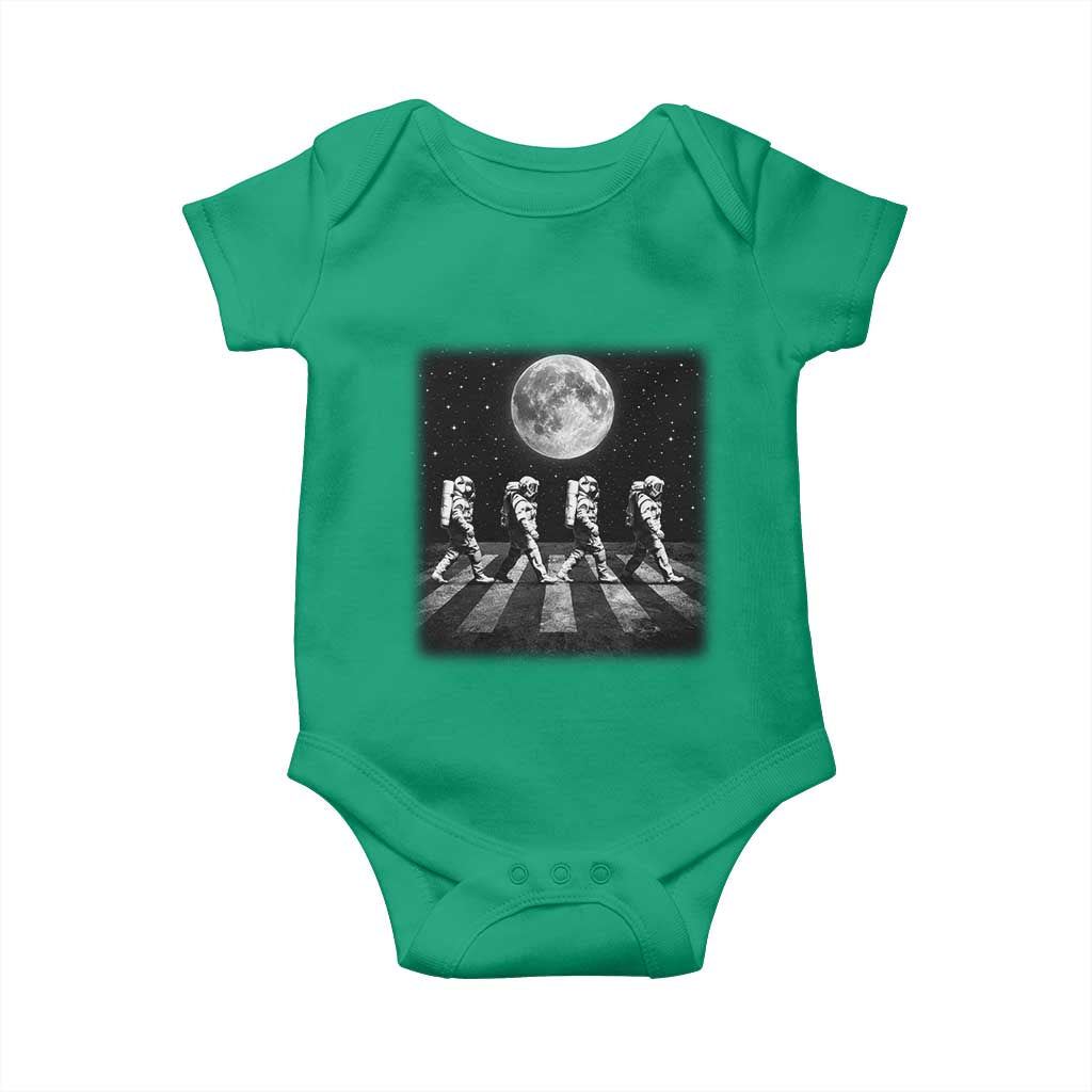 Astronauts Walking In Space Galaxy Moon Planet Baby Onesie