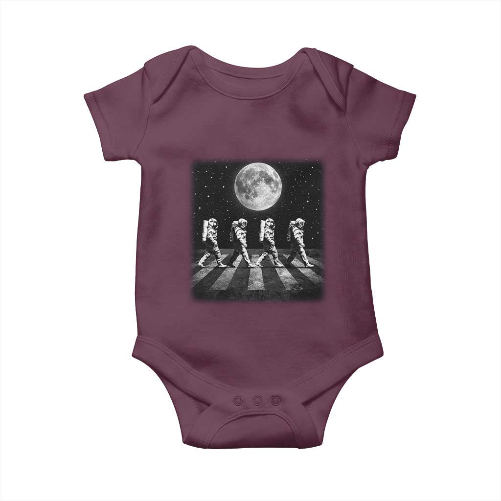 Astronauts Walking In Space Galaxy Moon Planet Baby Onesie