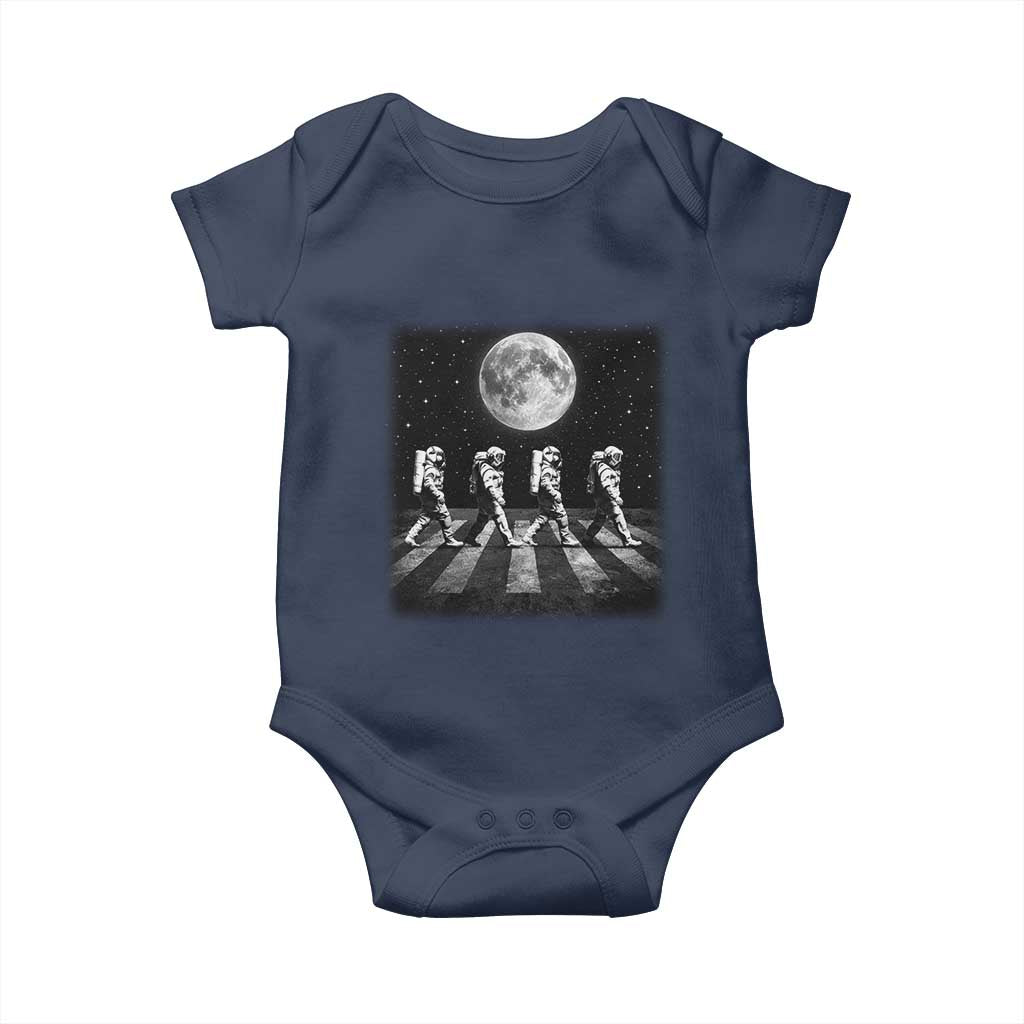 Astronauts Walking In Space Galaxy Moon Planet Baby Onesie