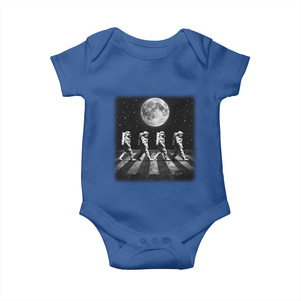 Astronauts Walking In Space Galaxy Moon Planet Baby Onesie