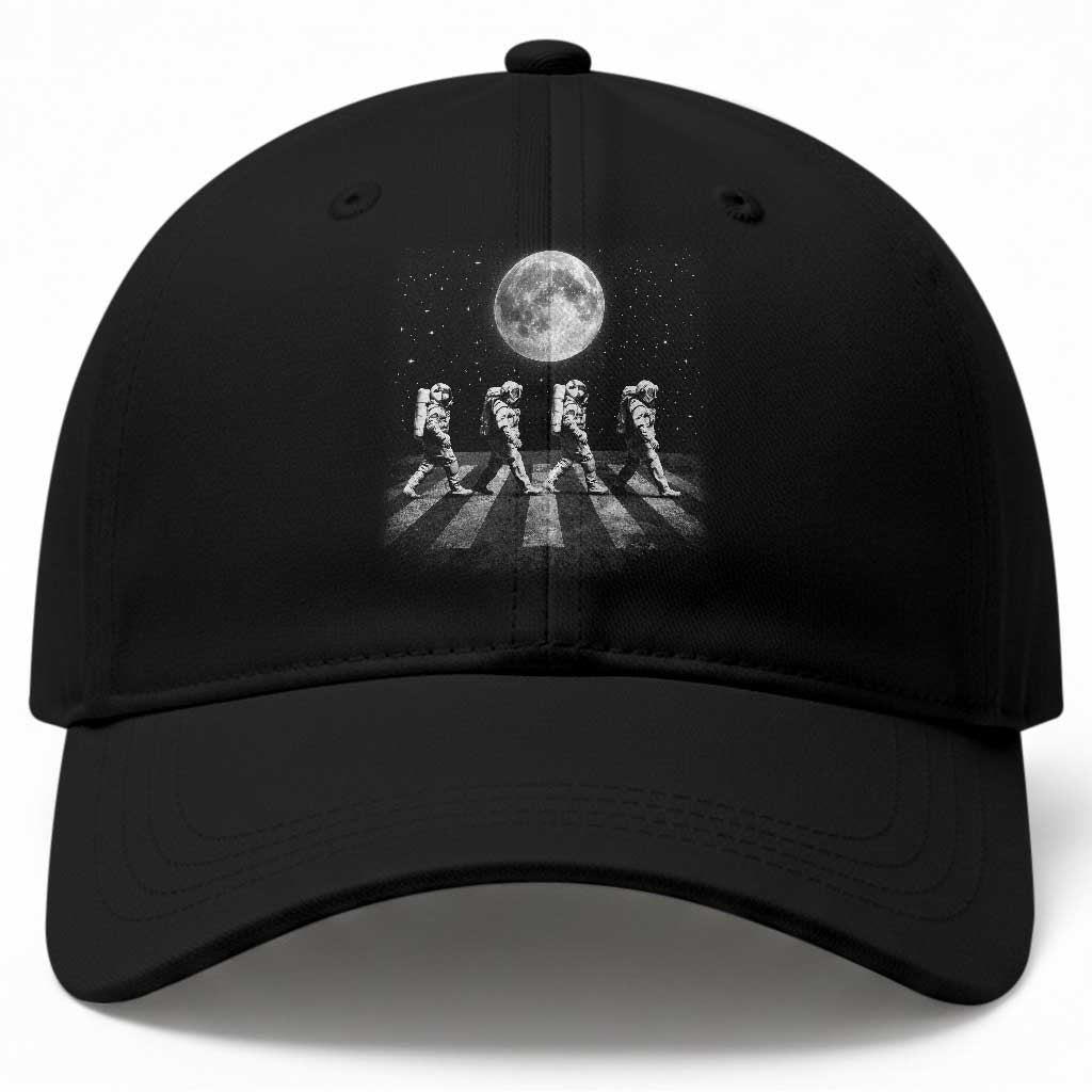 Astronauts Walking In Space Galaxy Moon Planet Baseball Cap
