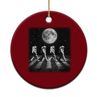 Astronauts Walking In Space Galaxy Moon Planet Ceramic Ornament