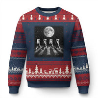 Astronauts Walking In Space Galaxy Moon Planet Ugly Christmas Sweater