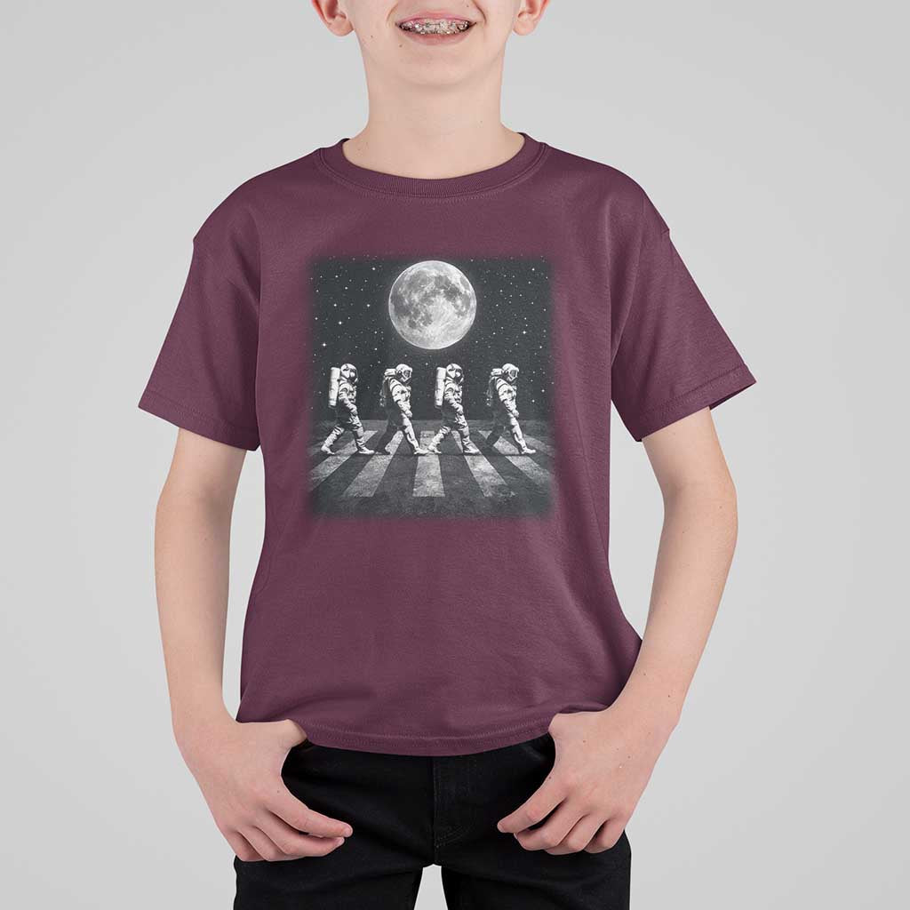Astronauts Walking In Space Galaxy Moon Planet T Shirt For Kid