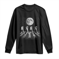 Astronauts Walking In Space Galaxy Moon Planet Long Sleeve Shirt