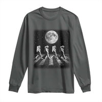 Astronauts Walking In Space Galaxy Moon Planet Long Sleeve Shirt