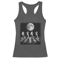 Astronauts Walking In Space Galaxy Moon Planet Racerback Tank Top