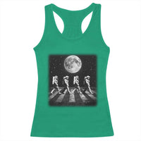 Astronauts Walking In Space Galaxy Moon Planet Racerback Tank Top