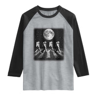 Astronauts Walking In Space Galaxy Moon Planet Raglan Shirt