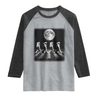 Astronauts Walking In Space Galaxy Moon Planet Raglan Shirt