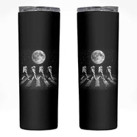 Astronauts Walking In Space Galaxy Moon Planet Skinny Tumbler